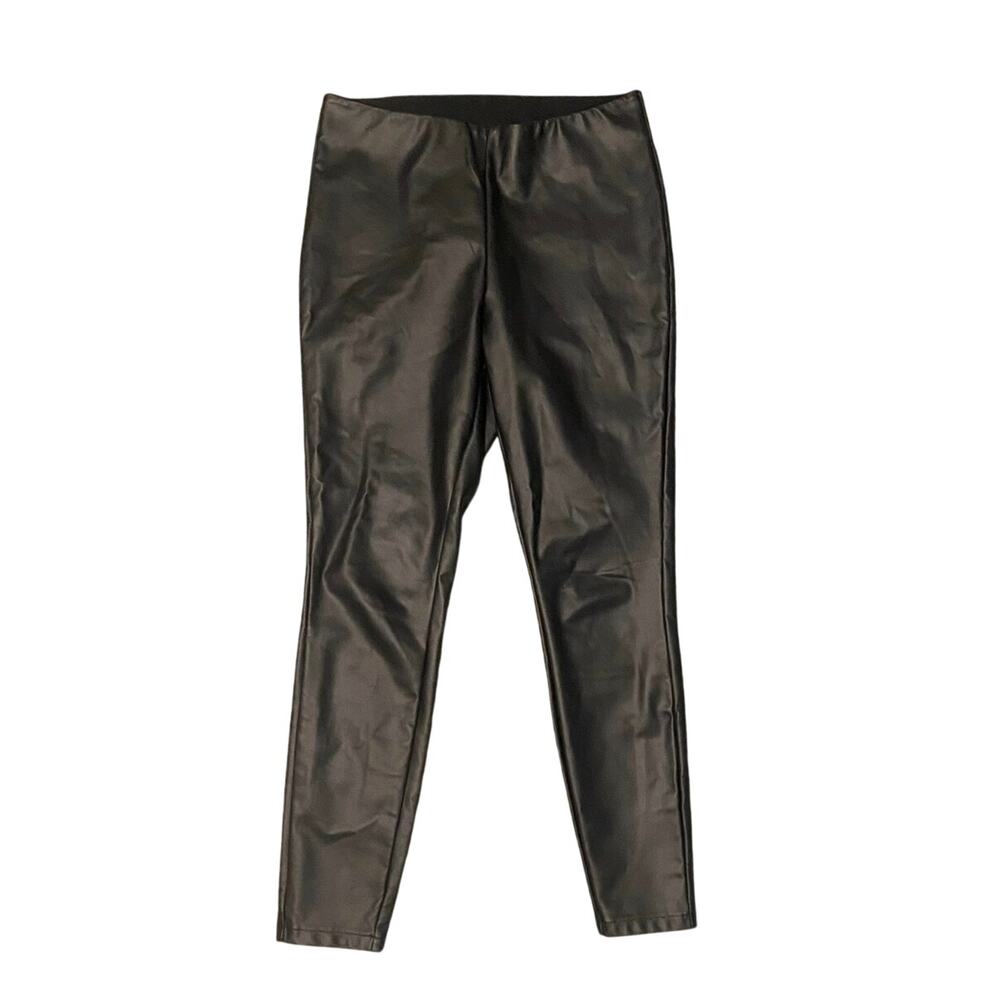 A New Day Faux Leather Leggings Womens Size Medium Black Pull-On Skinny Pants